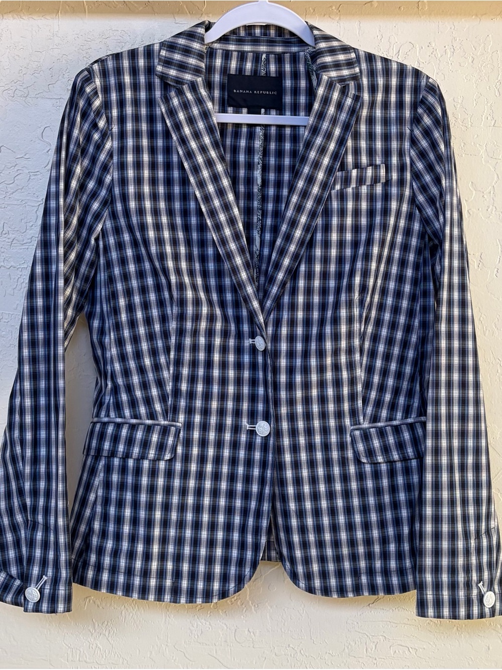 Banana Republic Plaid Tailored Blazer